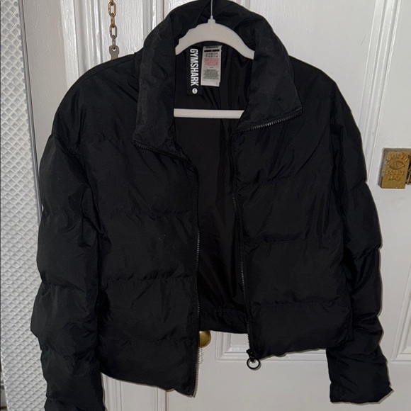 Gymshark Jackets & Blazers - Gymshark Black Puffer Jacket Cropped Matte Finish